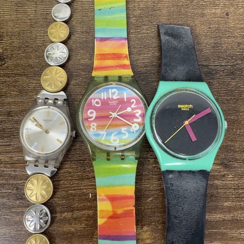 Vintage Swatch Watch Lot of 3 *Parts Repair Only Not Tested